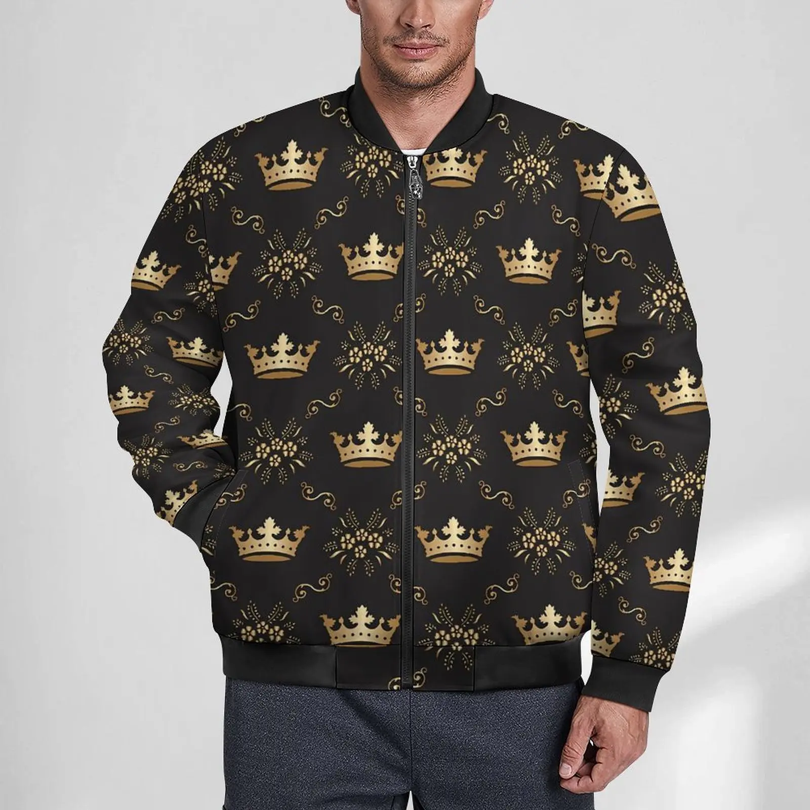 Gold Queen Crown Casual Jackets Male Retro Print Coats Autumn Streetwear Jacket With Pockets Design Loose Windbreakers Plus Size
Gold Queen Crown Casual Jackets Male Retro Print Coats Autumn Streetwear Jacket With Pockets Design Loose Windbreakers Plus Size