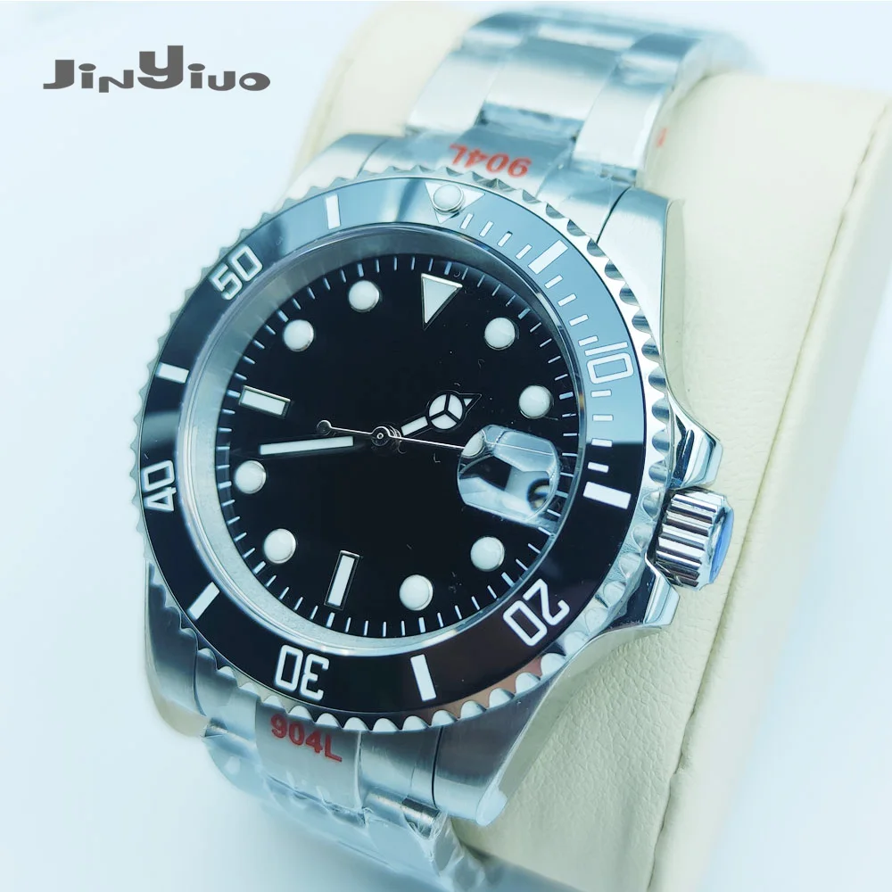 40mm Black Sterile Dial NH35 Black Ceramic Rotating Bezel Stainless Band Miyota Automatic Movement Men's Watch
40mm Black Sterile Dial NH35 Black Ceramic Rotating Bezel Stainless Band Miyota Automatic Movement Men's Watch
