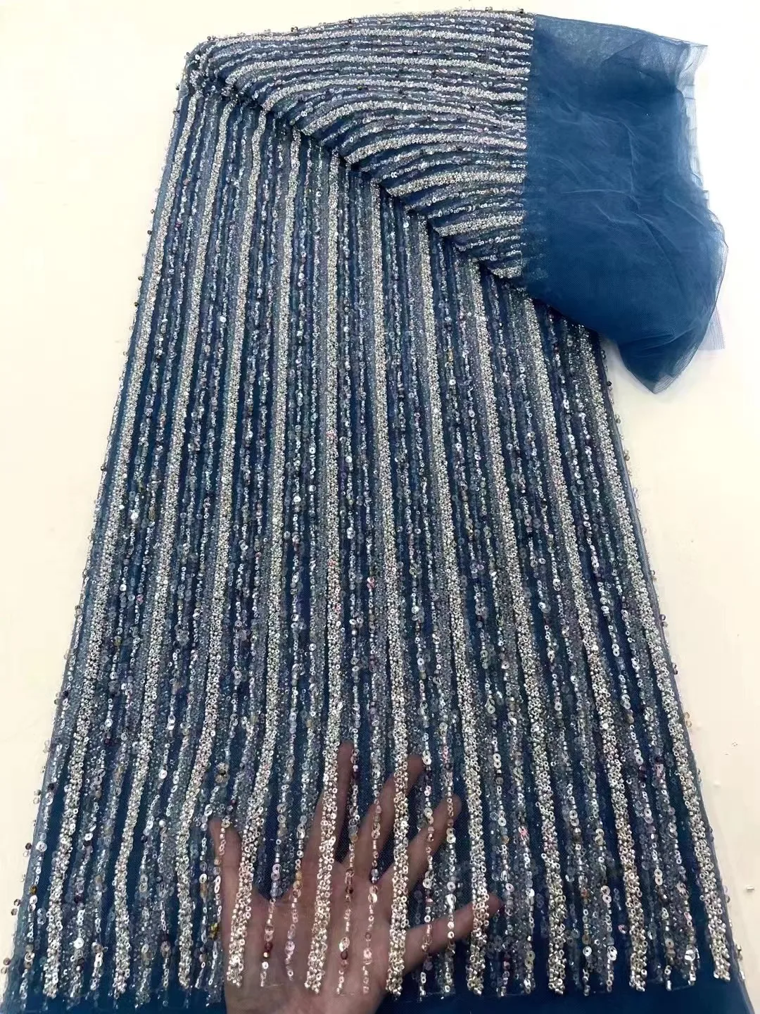 African Heavy Beads and Sequence Lace Fabrics French Bridal Lace Fabric Luxury Quality Embroidery Tulle Lace Fabric 
African Heavy Beads and Sequence Lace Fabrics French Bridal Lace Fabric Luxury Quality Embroidery Tulle Lace Fabric