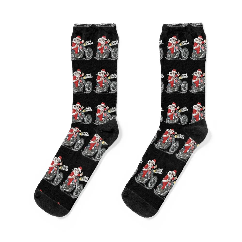 

Santa Claus Christmas USA Biker Motorcycle Motorbike Socks Sock woman moving stockings Stockings man