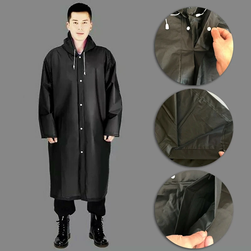 Women Men Waterproof Jacket Thick PVC Raincoat Rain Coat Hooded Poncho RainwearAdult Men And Women Thickened Non-disposable EVA
Women Men Waterproof Jacket Thick PVC Raincoat Rain Coat Hooded Poncho RainwearAdult Men And Women Thickened Non-disposable EVA