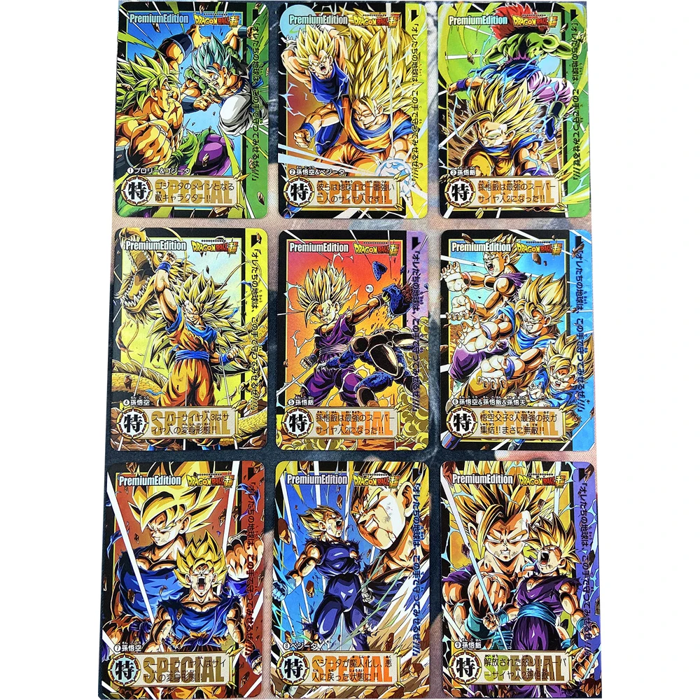 9 шт./компл. Dragon Ball Z Gt злый супер сайян Гоку Гохан Вегета Боевая карточка игра Аниме коллекционные карточки подарки игрушки для друзей
9 шт./компл. Dragon Ball Z Gt злый супер сайян Гоку Гохан Вегета Боевая карточка игра Аниме коллекционные карточки подарки игрушки для друзей