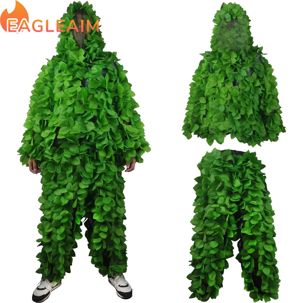 Ghillie Suit Camouflage Suit 3D Leaf Sniper Costume Suits Breathable Geely Suit for Jungle Woodland Hunting Wildlife
Ghillie Suit Camouflage Suit 3D Leaf Sniper Costume Suits Breathable Geely Suit for Jungle Woodland Hunting Wildlife