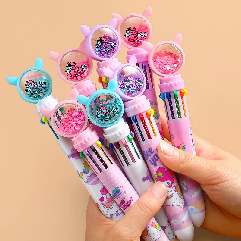 24 pcs/lot Creative Unicorn 10 Colors Ballpoint Pen Cute 0.5MM Ball Pens Material Office School Writing Supplies
24 pcs/lot Creative Unicorn 10 Colors Ballpoint Pen Cute 0.5MM Ball Pens Material Office School Writing Supplies