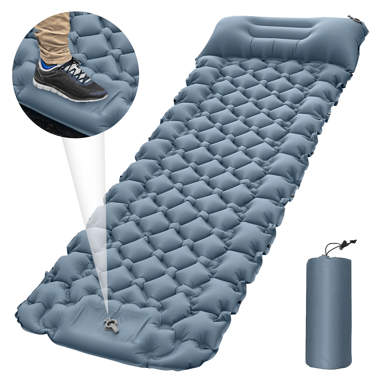 

Outdoor Sleeping Pad Camping Inflatable Mattress with Air Pillows Travel Mat Folding Bed Ultralight Air Cushion Hiking Trekking