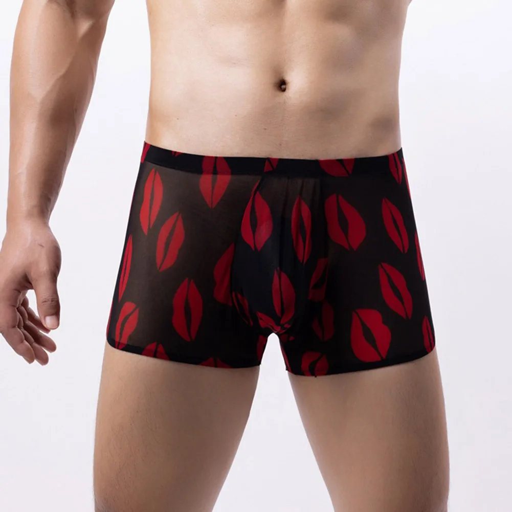 Sexy Men's See-through Boxer Lip Printed Pouch Low Rise Briefs Ultra-thin Sheer Mesh Underwear Lightweight Breath Panties
Sexy Men's See-through Boxer Lip Printed Pouch Low Rise Briefs Ultra-thin Sheer Mesh Underwear Lightweight Breath Panties