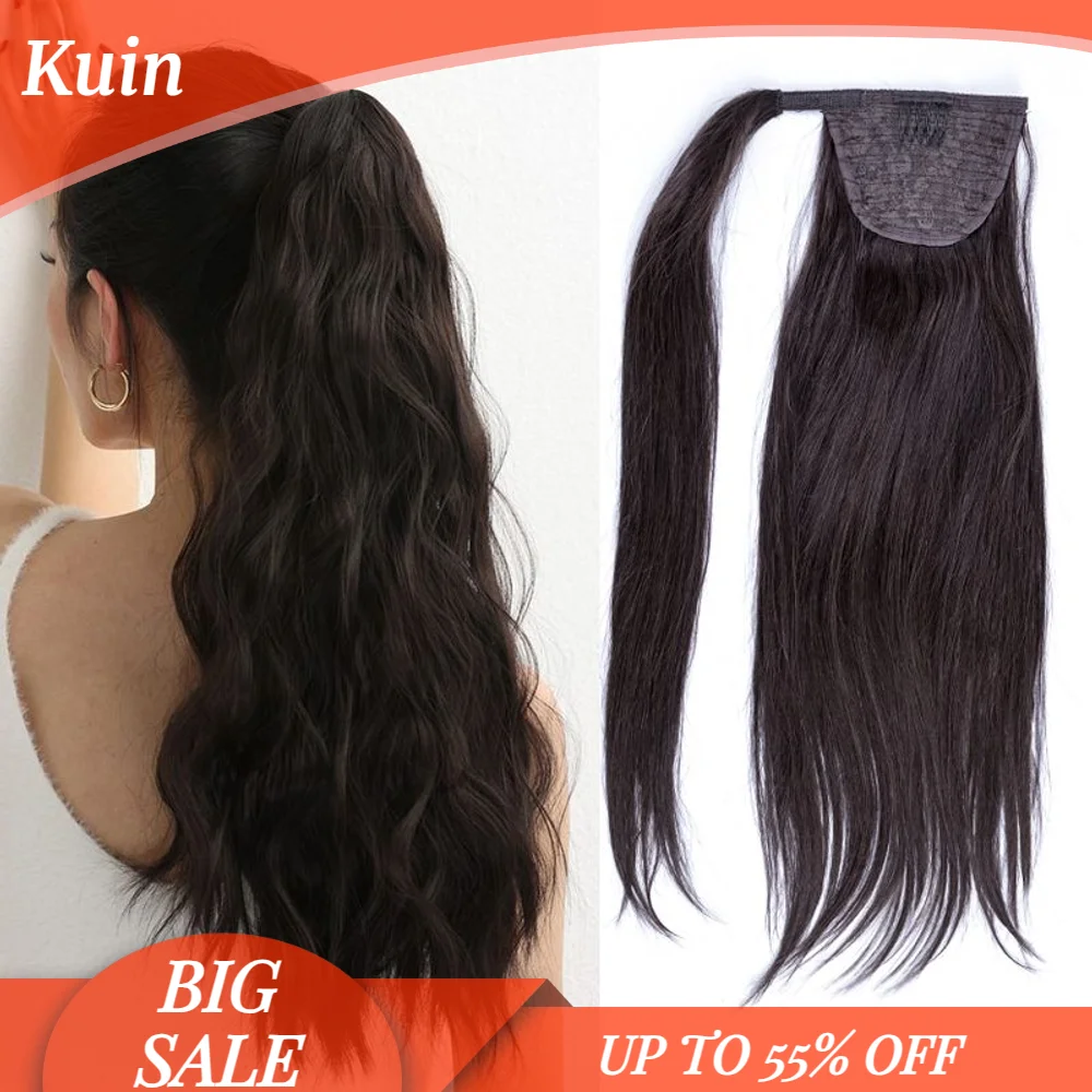 

Straight Ponytail Hair Extensions Clip In Human Hair Extensions Smooth Wrap Around Horsetail Hair Natural Remy Women Hairpiece