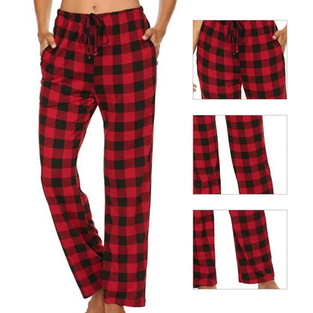 All-Matched Sleep Pants Wide Legs Drawstring Design Universal Plaid Pajama Sleepwear Stretch Drawstring Trousers 
All-Matched Sleep Pants Wide Legs Drawstring Design Universal Plaid Pajama Sleepwear Stretch Drawstring Trousers