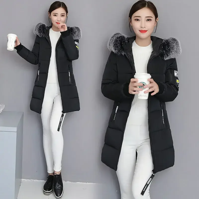 

Thick Padding Female Coats Quilted Padded Parka Duck Down Long Black Hoodie Women's Jacket White Overcoat Inter Special Youth