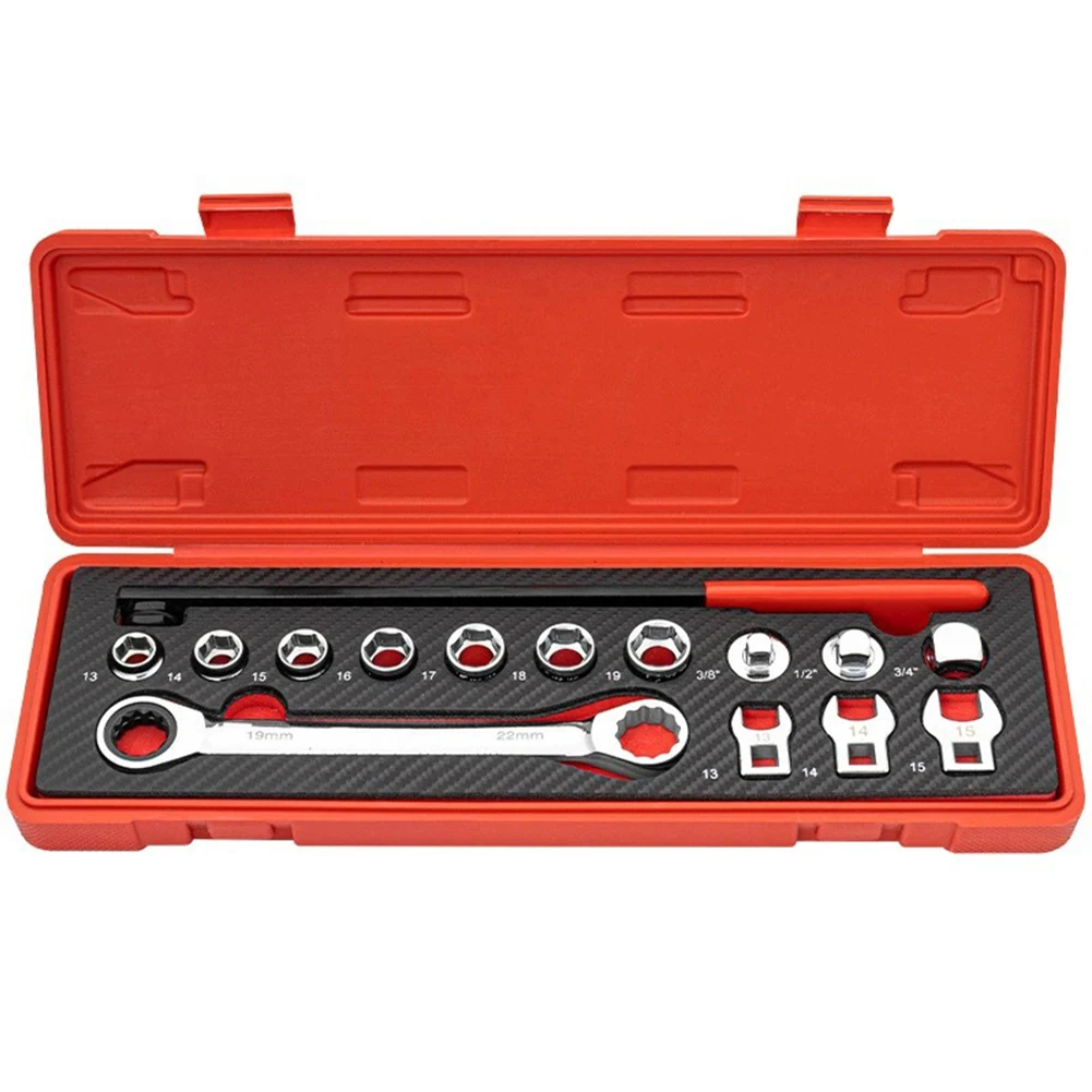 Professional and Efficient Ratcheting Serpentine Belt Tool Set Disassembly and Repair for Auto Maintenance 15pcs
Professional and Efficient Ratcheting Serpentine Belt Tool Set Disassembly and Repair for Auto Maintenance 15pcs
