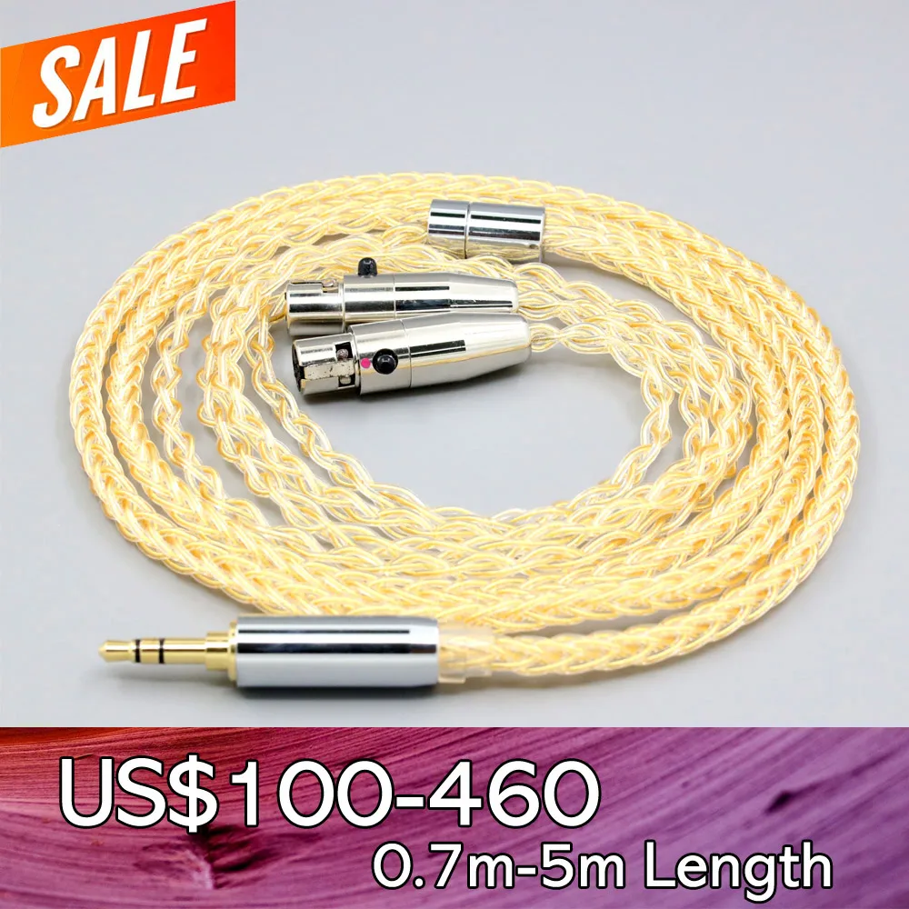 

8 Core 99% 7n Pure Silver 24k Gold Plated Earphone Cable For Aeolus Atticus Auteur Blackwood Eikon Ori Verite Vibro LN008436