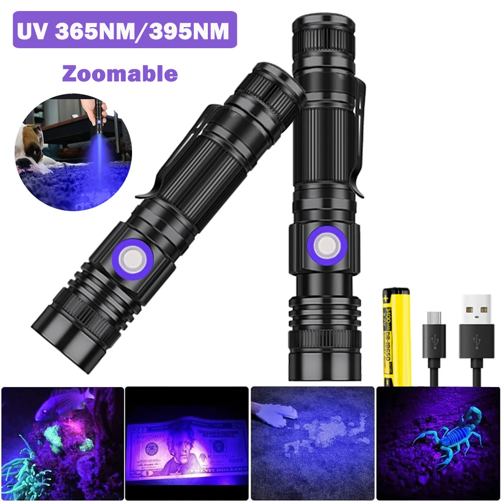 UV 395nm 365nm Mini Flashlight Handheld Woods lamp Ultraviolet Blacklight with Clip Pet Dog Urine Scorpions Stain Amber Detector
UV 395nm 365nm Mini Flashlight Handheld Woods lamp Ultraviolet Blacklight with Clip Pet Dog Urine Scorpions Stain Amber Detector