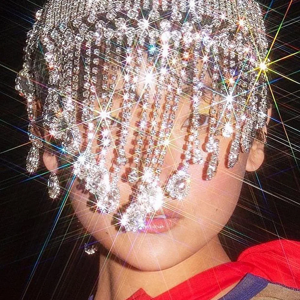 Women Exotic Multi-layer Mesh Tassel Rhinestone Headband Head Cap Hat Headwrap / Hair Accessory / Headpiece for Party Wedding
Women Exotic Multi-layer Mesh Tassel Rhinestone Headband Head Cap Hat Headwrap / Hair Accessory / Headpiece for Party Wedding