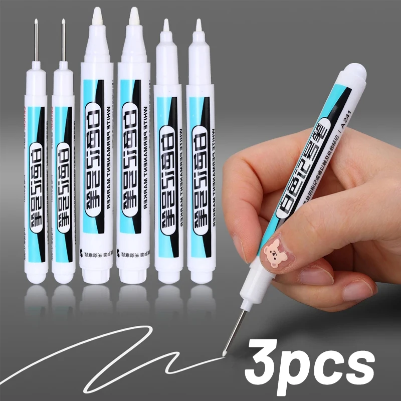 3Pcs Permanent Oily Ink White Paint Marker Pens Waterproof Plastic Gel Pen Writing Drawing DIY Graffiti Pen Stationery Notebook
3Pcs Permanent Oily Ink White Paint Marker Pens Waterproof Plastic Gel Pen Writing Drawing DIY Graffiti Pen Stationery Notebook