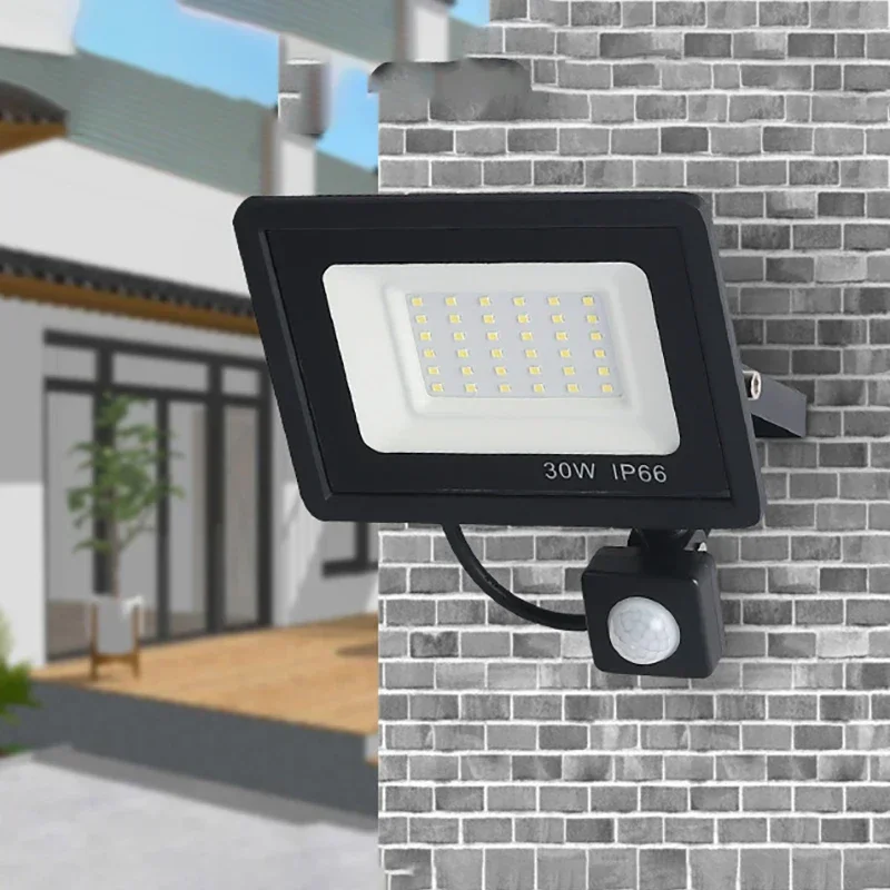 

LED Floodlights 100W 50W 30W 20W 10W PIR Motion Sensor IP66 Waterproof LED 220V Hanging Exterior Outdoor Wall Lamp Spotlight