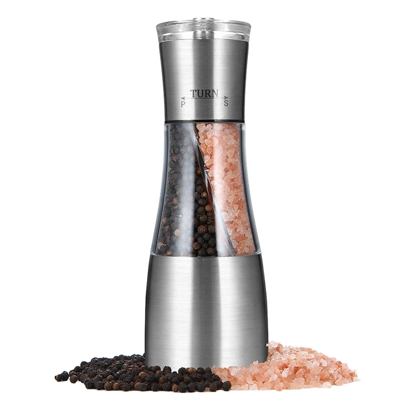 6X Pepper And Salt Grinder 2 In 1,Dual Mill Shaker With Adjustable Coarseness By Ceramic Rotor, Kitchen Accessories
6X Pepper And Salt Grinder 2 In 1,Dual Mill Shaker With Adjustable Coarseness By Ceramic Rotor, Kitchen Accessories