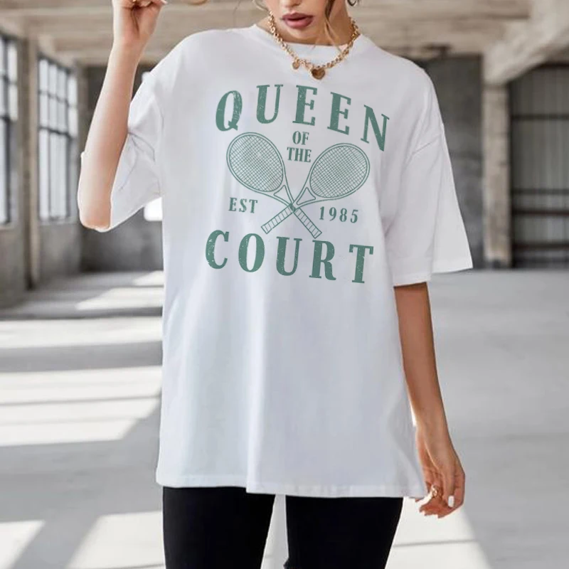 Queen Court T-Shirt Women Three Cherub Funny Women Stylish Letter Print Summer Cotton Short Sleeve Tees
Queen Court T-Shirt Women Three Cherub Funny Women Stylish Letter Print Summer Cotton Short Sleeve Tees