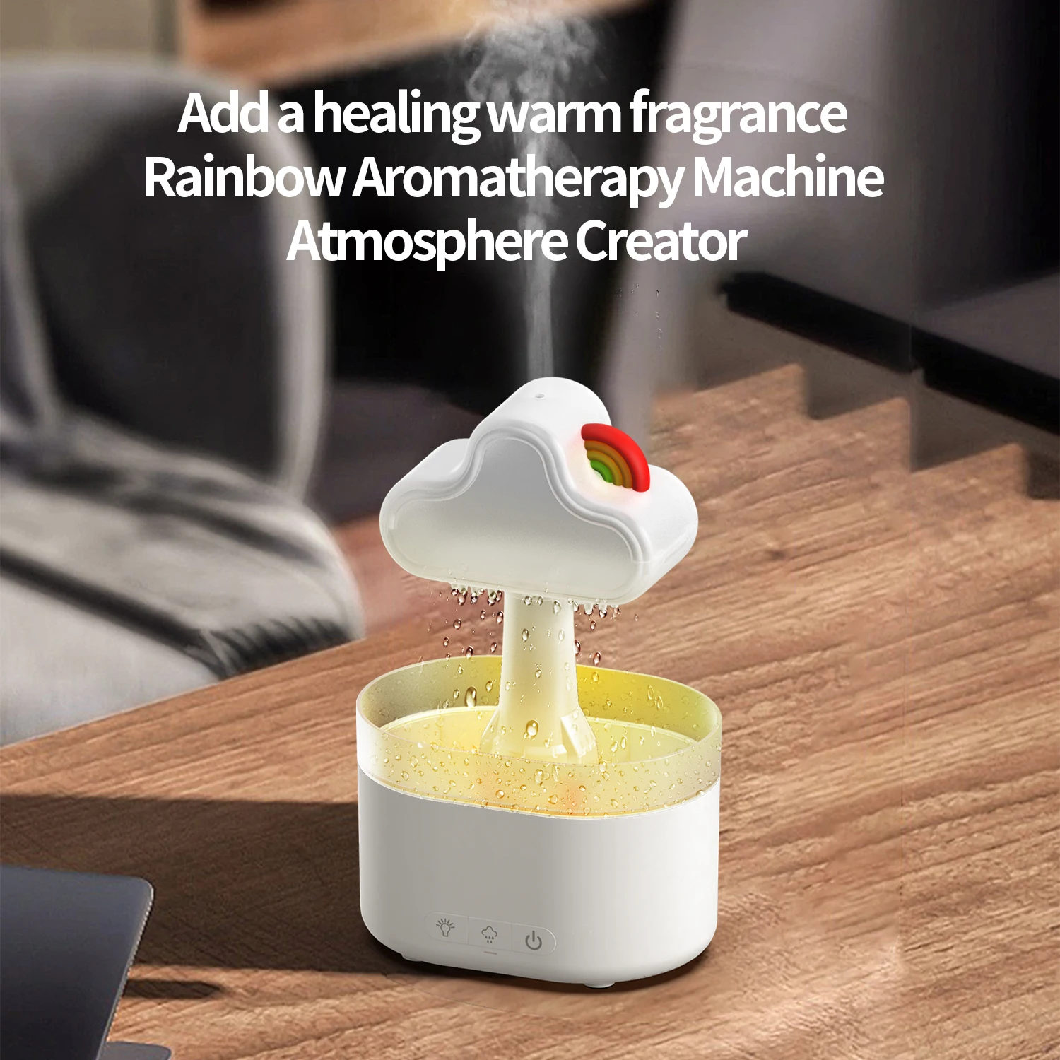 

500ML Rainbow Cloud Air Humidifier Electric Aroma Diffuser Colorful Led Night Lights Aromatherapy USB Humidifiers Diffusers