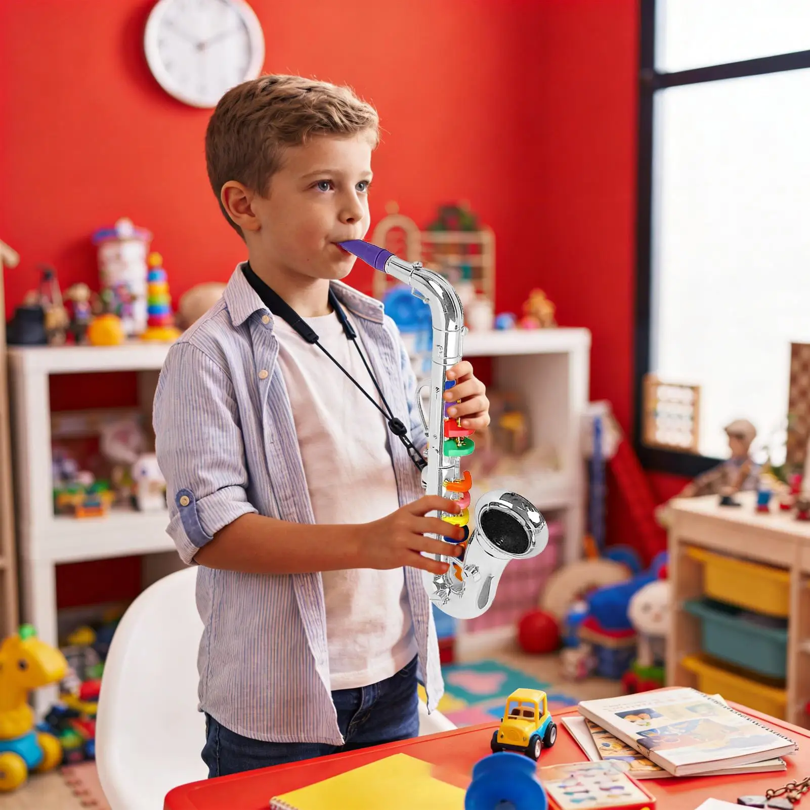 Kids Toy Saxophone Playable Musical Instrument Educational Lightweight Sax For Beginners, Party Birthday School Performance Kids Toy Saxophone Playable Musical Instrument Educational Lightweight Sax For Beginners, Party Birthday School Performance