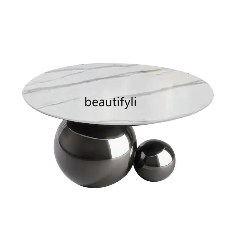 yj Modern Simple and Natural Marble Coffee Table Stainless Steel Metal Ball Coffee Table
yj Modern Simple and Natural Marble Coffee Table Stainless Steel Metal Ball Coffee Table