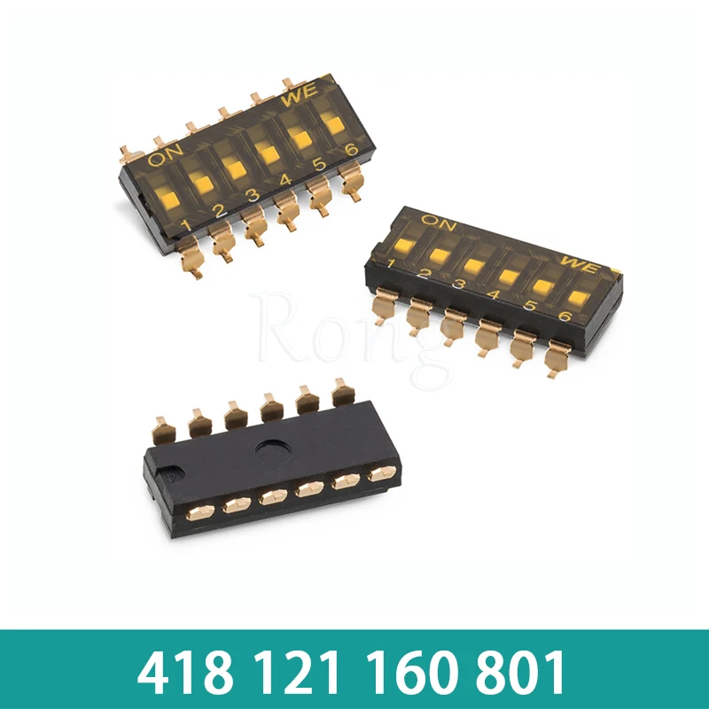 418121160801 2.54mm pitch 2*1P 25mA 24V WURTH WS-DISV SMT Gold-plated pin 1-bit dip switch Small switch
418121160801 2.54mm pitch 2*1P 25mA 24V WURTH WS-DISV SMT Gold-plated pin 1-bit dip switch Small switch