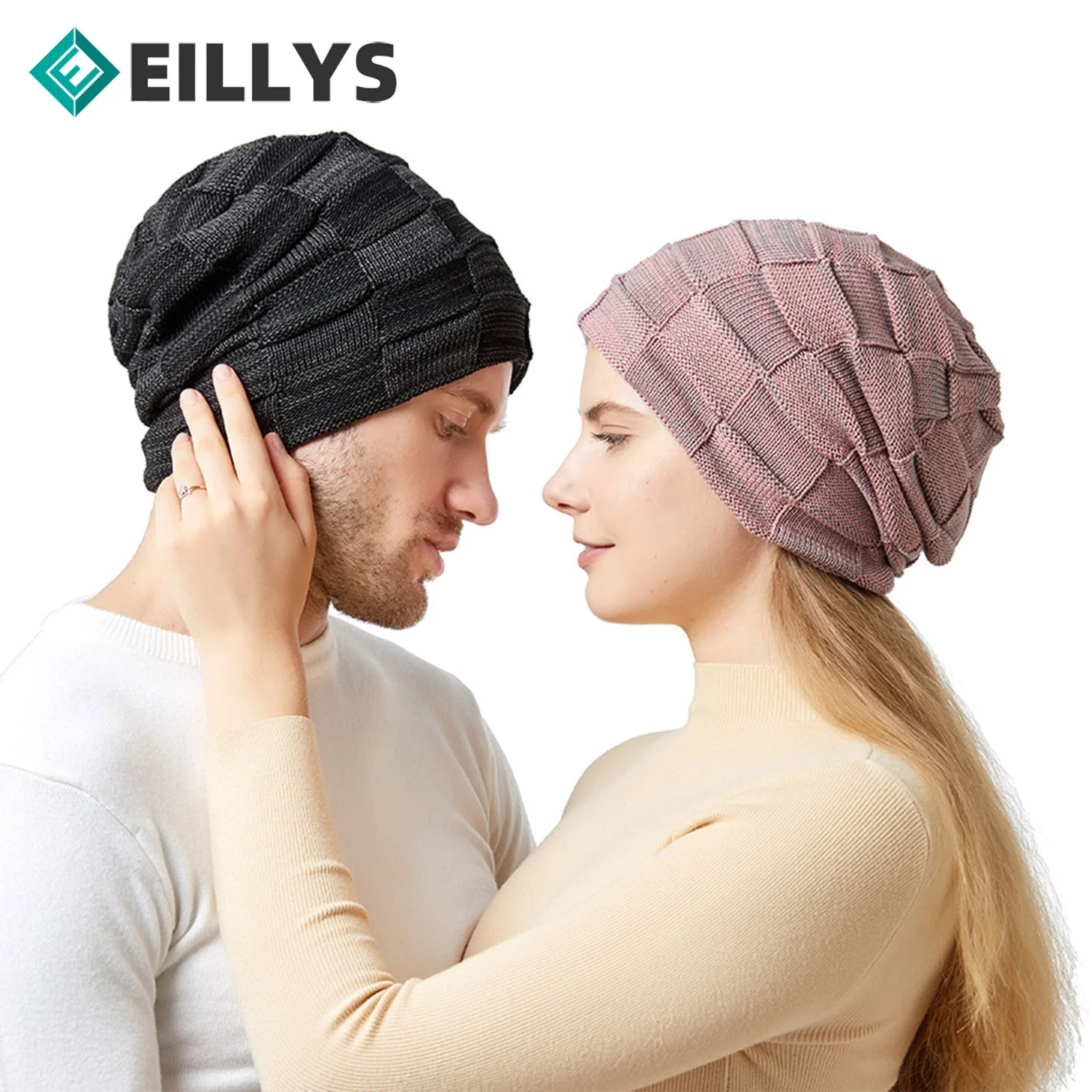 

Couple Winter Knitted Warm Cap Knitted Baggy Beanie Ski Slouchy Cap Skullies Beanies Men Women Oversized Winter Hat Beanies Hat