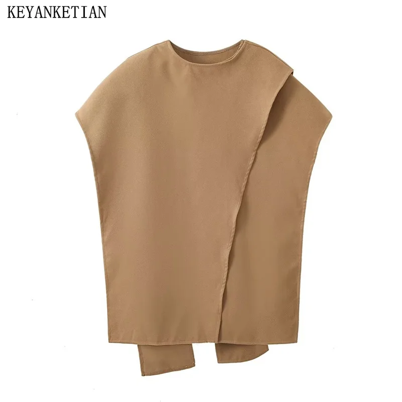 KEYANKETIAN Winter New Women's Cascading Patchwork Asymmetrical Short Woolen Cape Stylish Elegant Side Split O-Neck Outerwear
KEYANKETIAN Winter New Women's Cascading Patchwork Asymmetrical Short Woolen Cape Stylish Elegant Side Split O-Neck Outerwear