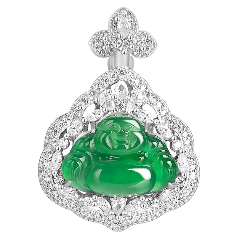 Green Jadeite Maitreya Pendant Necklace Natural Burmese Jade Carved S925 Silver Real Jewelry Emerald Gifts for Women Gift
Green Jadeite Maitreya Pendant Necklace Natural Burmese Jade Carved S925 Silver Real Jewelry Emerald Gifts for Women Gift