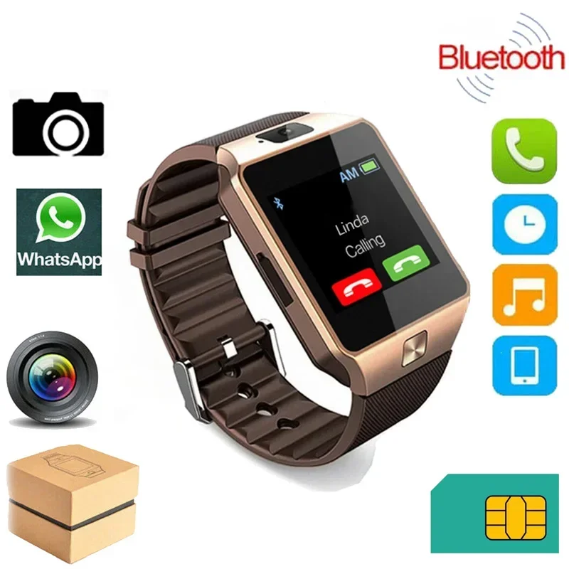 

2024 Smartwatch Smart Watch Phone With Sim Card DZ09 Call Me Sports Watches For Men Women Memory Cards Port Camera