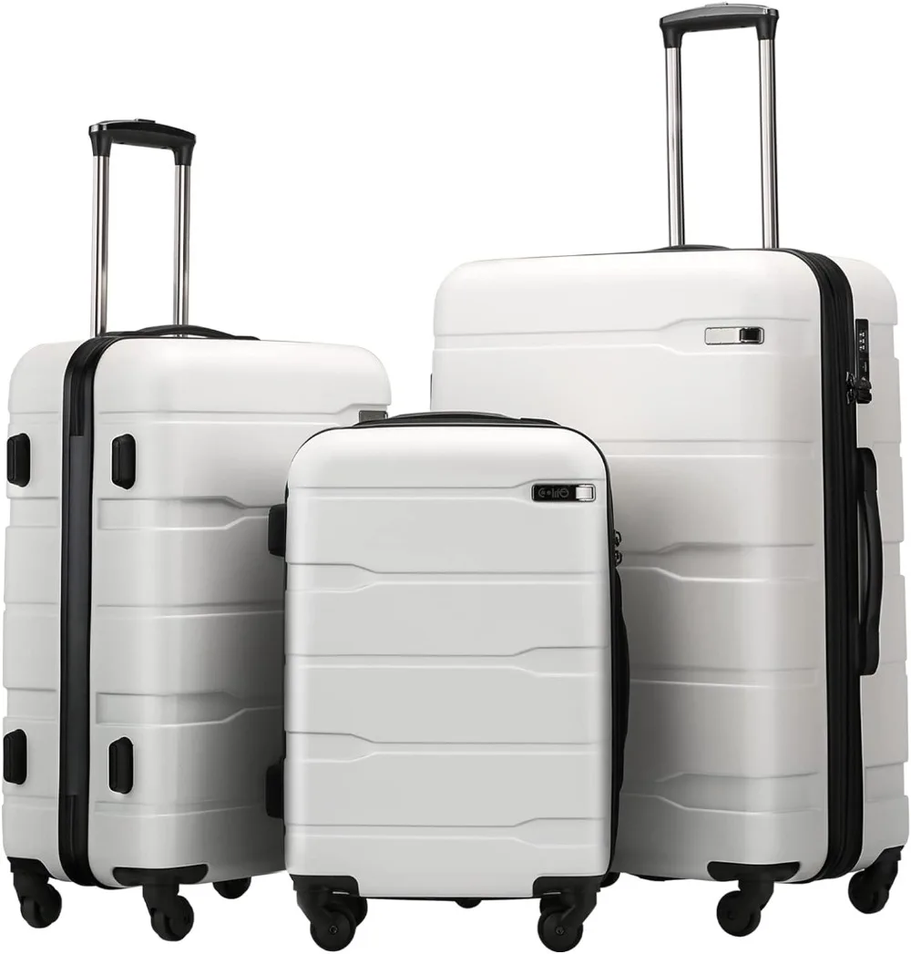 Coolife Luggage Expandable 3 Piece Sets PC+ABS Spinner Suitcase 20 inch 24 inch 28 inch (white, 3 piece set)
Coolife Luggage Expandable 3 Piece Sets PC+ABS Spinner Suitcase 20 inch 24 inch 28 inch (white, 3 piece set)