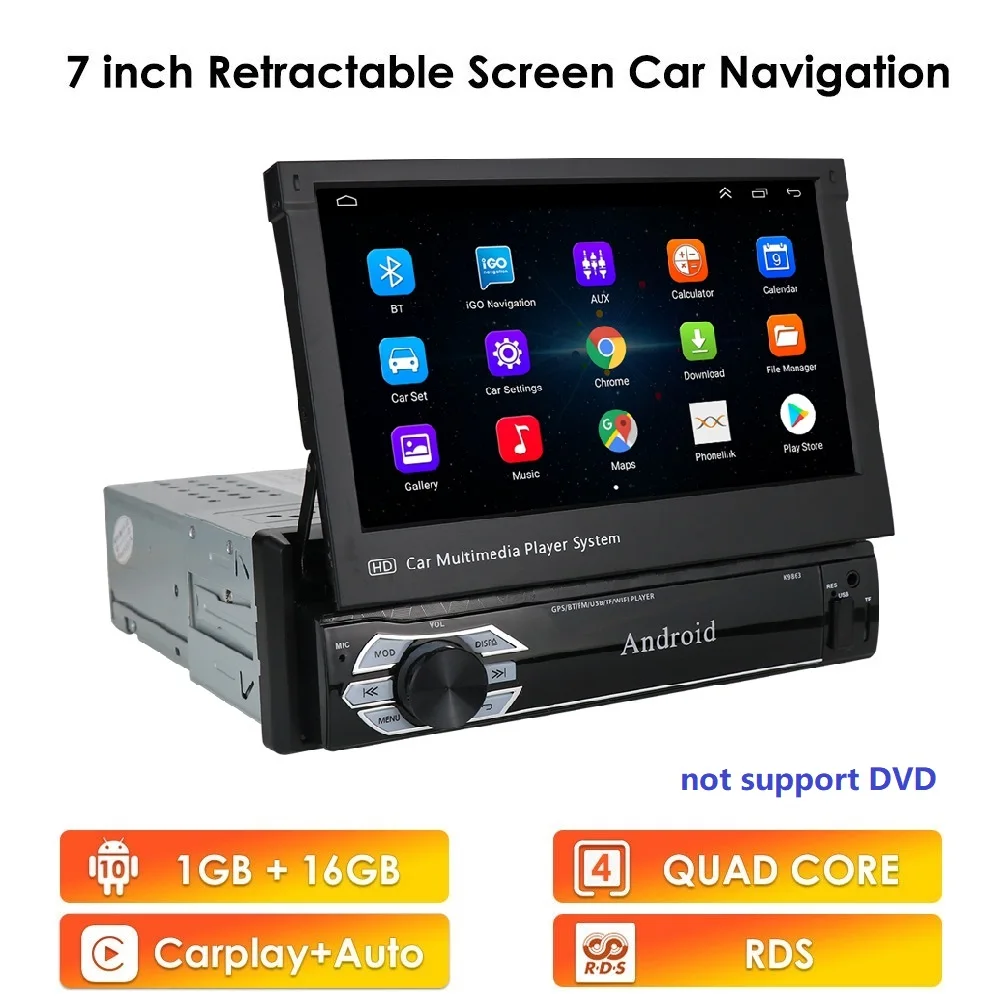 Android 9.0 HD 1024*600 Car DVD Player Radio For Universal Car Radio Monitor 4G WIFI GPS Navigation Head Unit 1din 2G RAM RDS BT
Android 9.0 HD 1024*600 Car DVD Player Radio For Universal Car Radio Monitor 4G WIFI GPS Navigation Head Unit 1din 2G RAM RDS BT