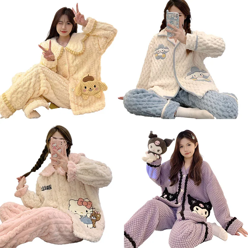 Sanrios Cinnamoroll My Melody Hellokittys Kuromi Cartoon Coral Velvet Pajamas Winter Plus Velvet Animation Cute Home Clothes
Sanrios Cinnamoroll My Melody Hellokittys Kuromi Cartoon Coral Velvet Pajamas Winter Plus Velvet Animation Cute Home Clothes