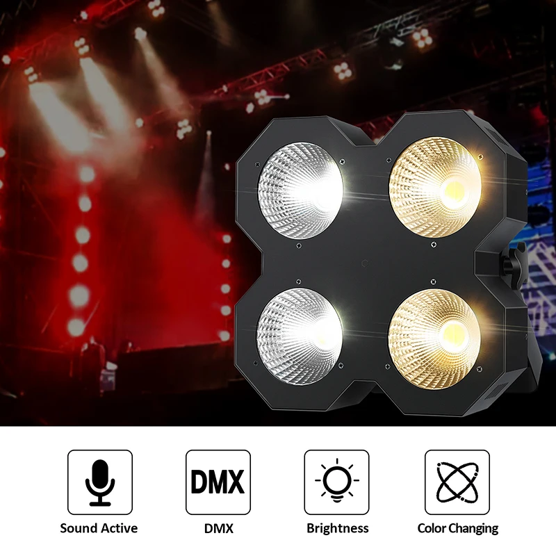 

200W COB Stage Audience Light Warm Cold White 2in1 Par Lights With DMX Sound Activated Uplight For Party DJ Disco Wedding Dance