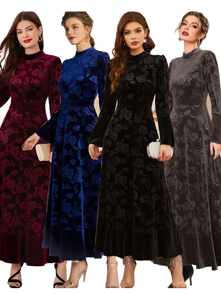 Winter Velvet Muslim Dress for Women Abaya Autumn Stand Collar Morocco Party Dress Kaftan Arabic Long Robe Thick Vestidos 2023
Winter Velvet Muslim Dress for Women Abaya Autumn Stand Collar Morocco Party Dress Kaftan Arabic Long Robe Thick Vestidos 2023