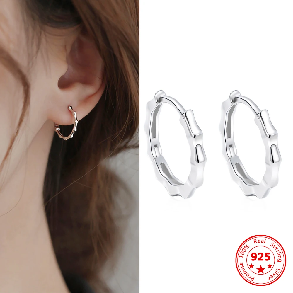 Korean Version Retro S925 Sterling Silver Polished Bamboo Circle Earrings For Women Simple Fashion Commuter Personality Earrings
Korean Version Retro S925 Sterling Silver Polished Bamboo Circle Earrings For Women Simple Fashion Commuter Personality Earrings