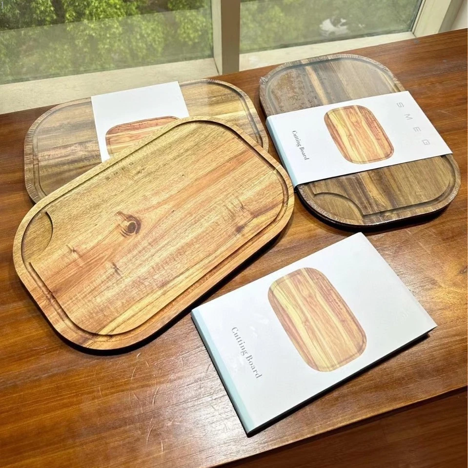 

High-quality Wooden Cutting Board Smag Acacia Wood SMEG Cutting Board Cutting Board in Stock Modern Minimalist Kitchen Gadgets