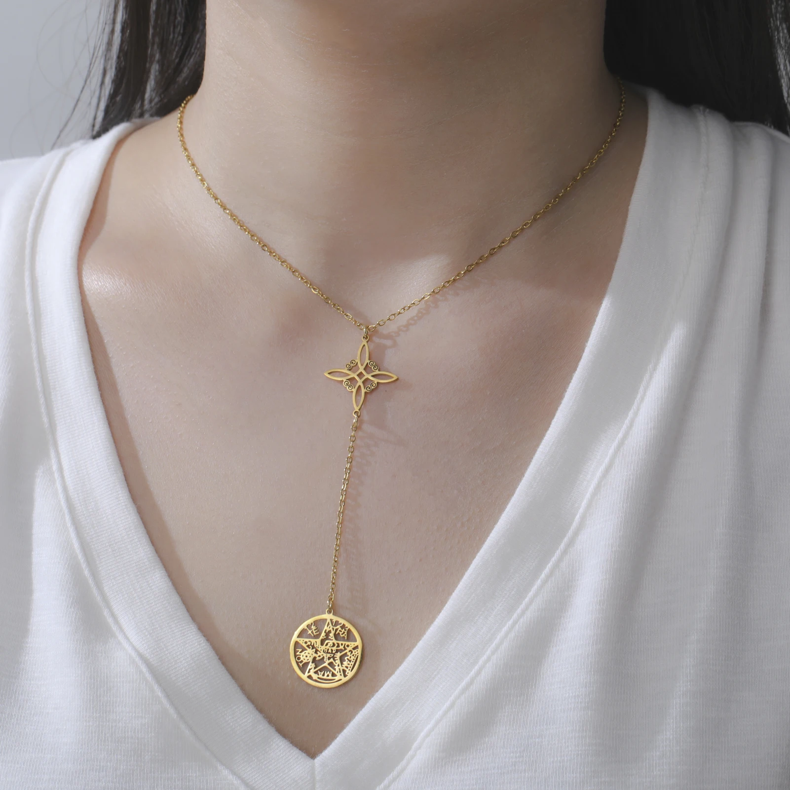 Double Amulet Protection Necklace witch Knot Pentagram Tetragrámaton Stainless Steel Protection Jewelry 2 Mallzona Sf30cb0a045e1416eb279dedccad5c73aG Double Amulet Protection Necklace witch Knot Pentagram Tetragrámaton Stainless Steel Protection Jewelry Mallzona