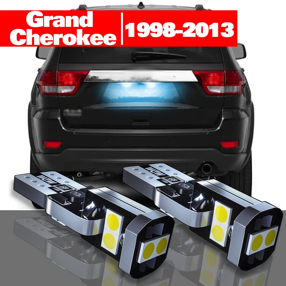 

For Jeep Grand Cherokee 1998-2013 Accessories 2pcs LED License Plate Light 2003 2004 2005 2006 2007 2008 2009 2010 2011 2012