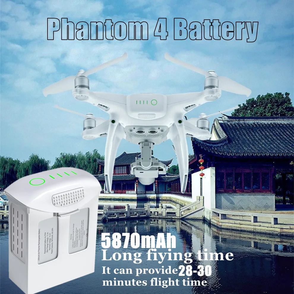 Aokaidikui 15.2V 5870mAh Intelligent Flight Replacement Battery for DJI Phantom 4 Series Drones DJI Phantom 4 Phantom 4 Pro
Aokaidikui 15.2V 5870mAh Intelligent Flight Replacement Battery for DJI Phantom 4 Series Drones DJI Phantom 4 Phantom 4 Pro