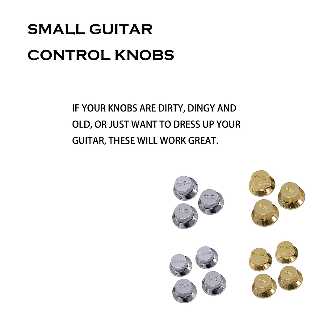 Electric Guitar Control Knobs Basses Replacement Gold Volume Knob Enjoyable Tone Button Music Lovers Silver 2T1V
Electric Guitar Control Knobs Basses Replacement Gold Volume Knob Enjoyable Tone Button Music Lovers Silver 2T1V