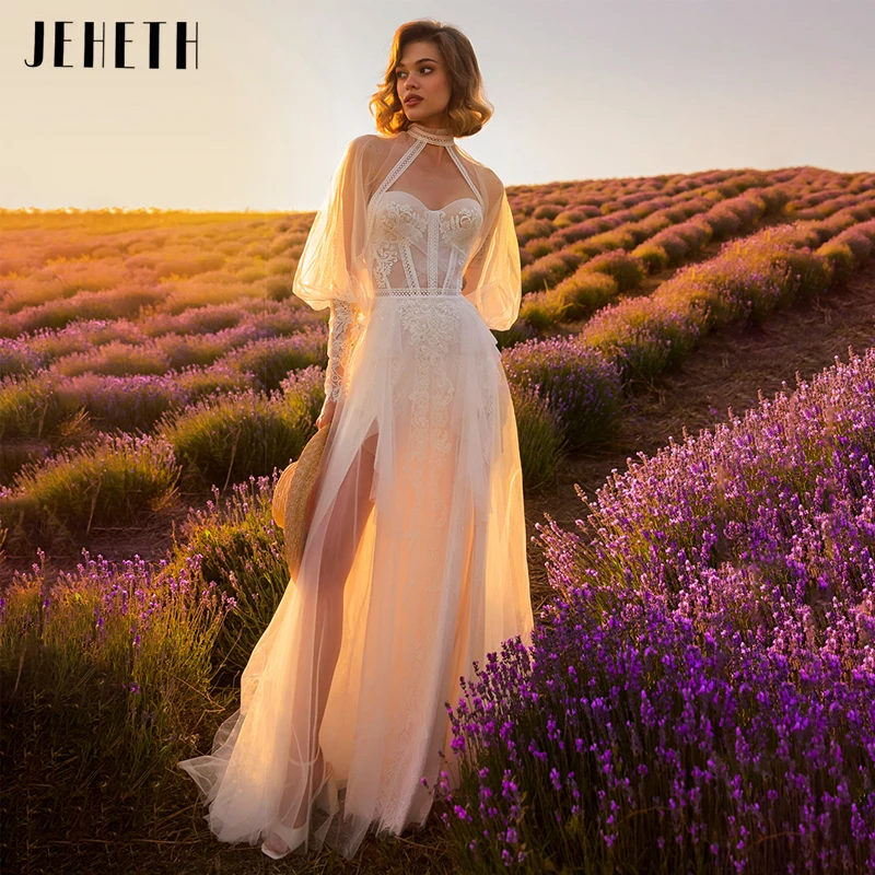 JEHETH Elegant Side Split Wedding Dresses For Bride Detachable Long Sleeves Sweatheart Bridal Gowns Applique Lace Robe De Mariée
JEHETH Elegant Side Split Wedding Dresses For Bride Detachable Long Sleeves Sweatheart Bridal Gowns Applique Lace Robe De Mariée