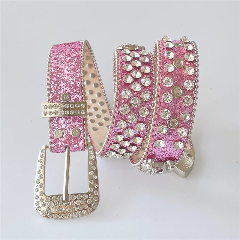 Punk Rhinestone Skull Belts For Women Men Goth Western Cowboy Bling Bling Diamond Crystal Studded E Girl Y2K Belt Strap For Jean Punk Rhinestone Skull Belts For Women Men Goth Western Cowboy Bling Bling Diamond Crystal Studded E Girl Y2K Belt Strap For Jean