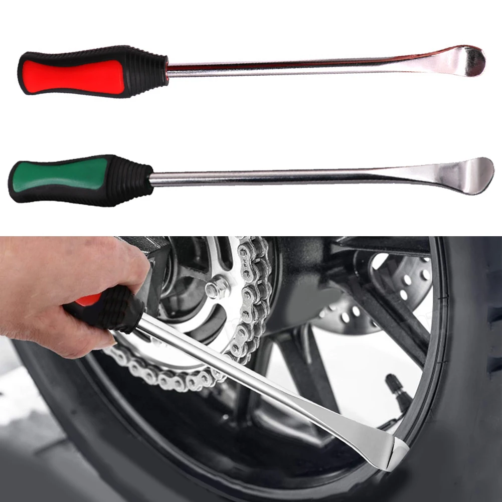 

1x Universal Car Tire Iron Lever Tool Red/ Green Round Flat Head Pry Bar Fits For All Cars/ Motorcycles/ Bicycles Tyres Crowbar