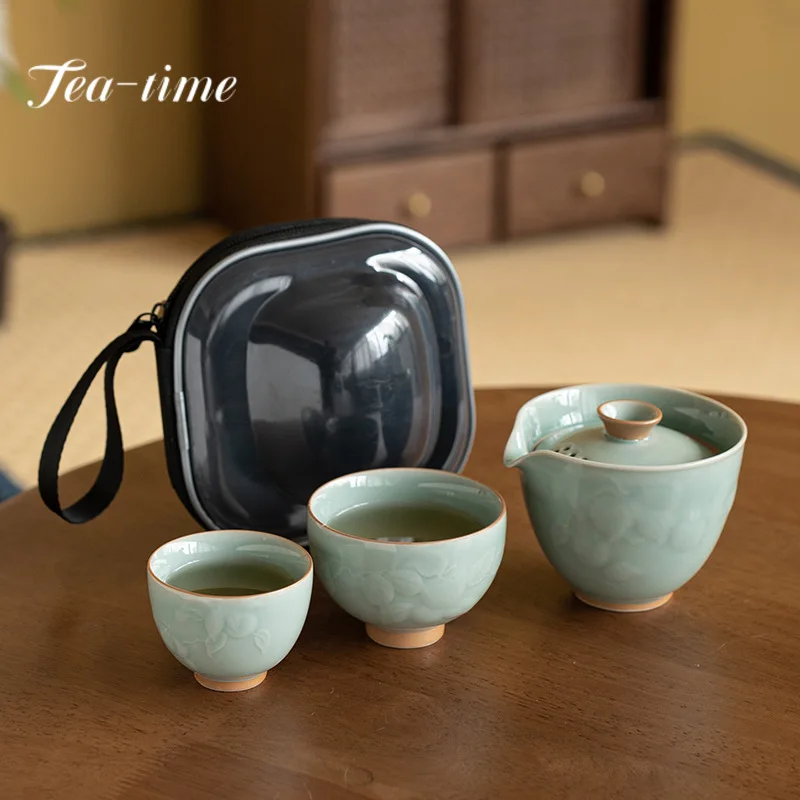 

Porcelain Service Gaiwan Tea Cups Mug of Tea Ceremony Teapot Chinese Portable Kung Fu Travel Tea Set Ceramic Teacup with Filter