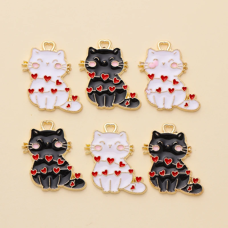 10Pcs Lovely Love Heart Cat Charms for Jewelry Making DIY Kawaii Animal Pendants Earrings Necklace Keychain Accessories Supplies
10Pcs Lovely Love Heart Cat Charms for Jewelry Making DIY Kawaii Animal Pendants Earrings Necklace Keychain Accessories Supplies