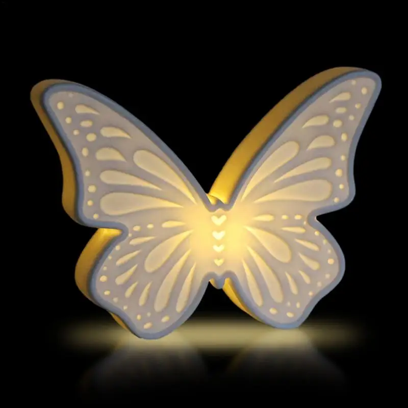 

Butterfly LED Desk Lamps Butterfly Ceramic Lamp Reusable Kids Bedside Lamp Ceramic Table Lamp For Study Rooms Bedrooms Desktop