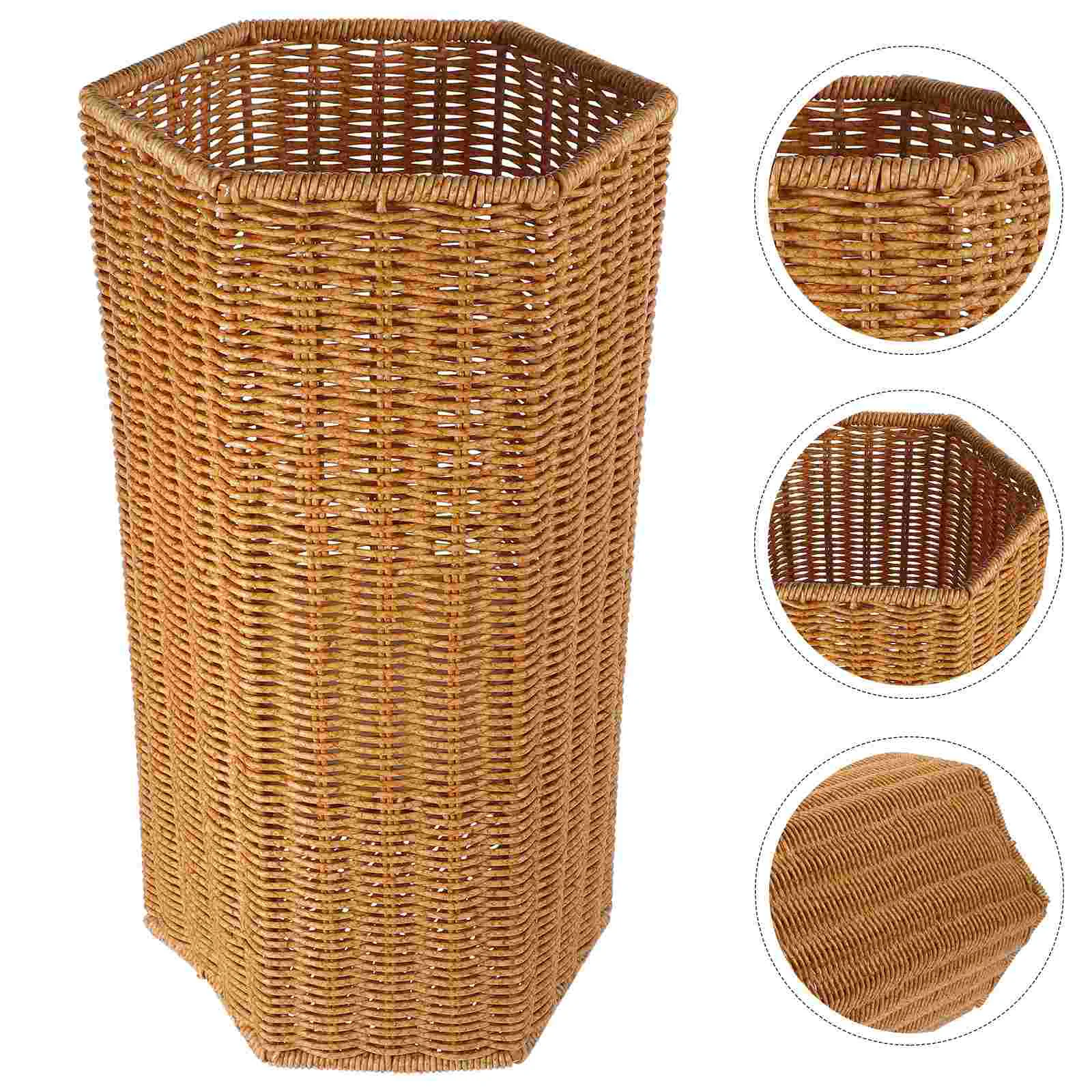 

Artificial Rattan Umbrella Stand Plastic Umbrella Storage Stand Umbrella Holder for Entryway