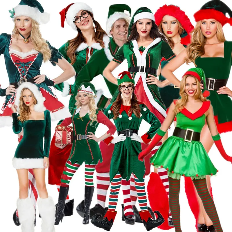 Full Set Deluxe Adult Christmas Green Elf Fancy Dress Xmas New Year Masquerade Santa Claus Couple Cosplay Costume
Full Set Deluxe Adult Christmas Green Elf Fancy Dress Xmas New Year Masquerade Santa Claus Couple Cosplay Costume