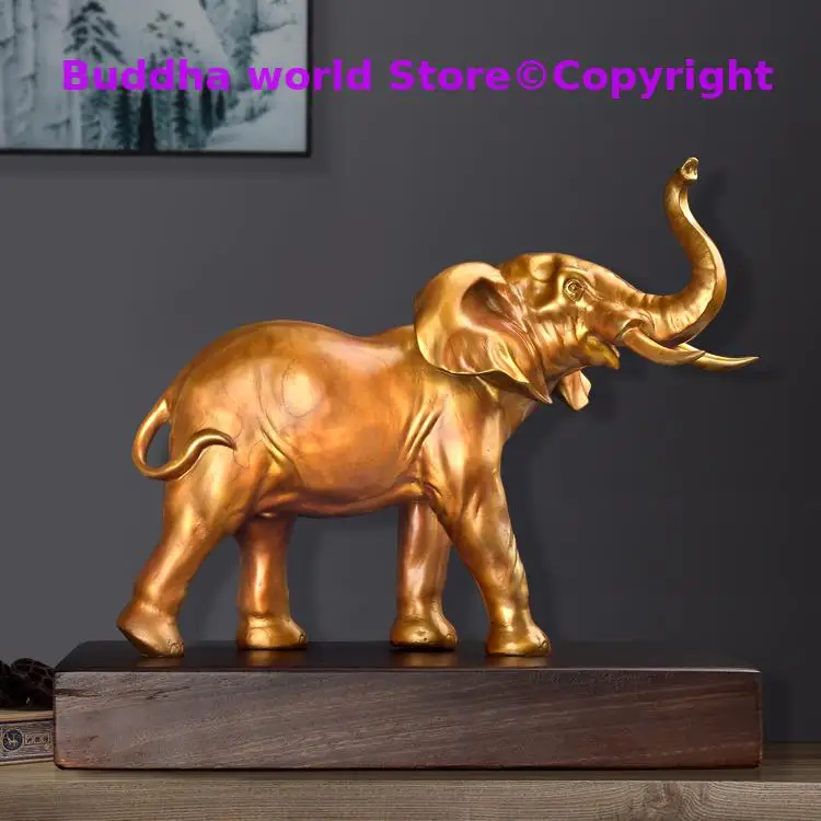 

Large HOT SALE gift Southeast Asia Home store Company SHOP decorative mascot GOOD LUCK Fortune elephant COPPER Christmas