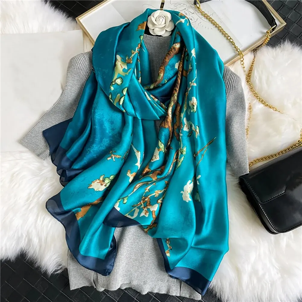Fashion Imitation Silk Satin Scarf Printed Floral Shawl Women Lightweight Scarves Beach Travel Outdoor Sunscreen Hijab 180x85cm 3 Mallzona Sf3166300ed3f45a5b0335e95d6267a3fK Fashion Imitation Silk Satin Scarf Printed Floral Shawl Women Lightweight Scarves Beach Travel Outdoor Sunscreen Hijab 180x85cm Mallzona